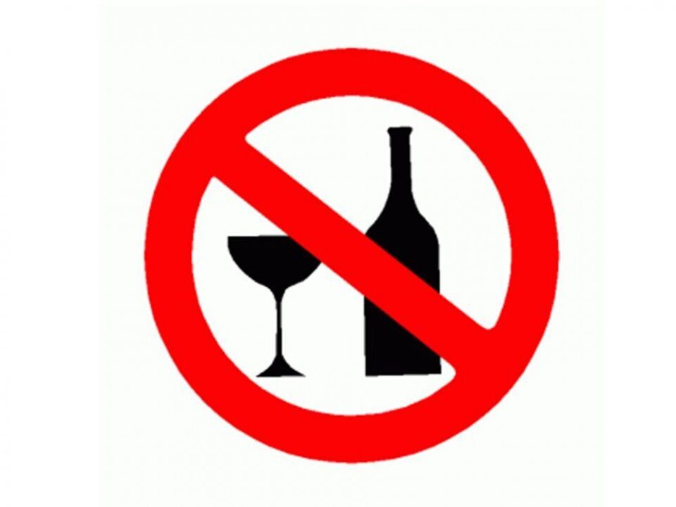 evitando álcool para prostatite