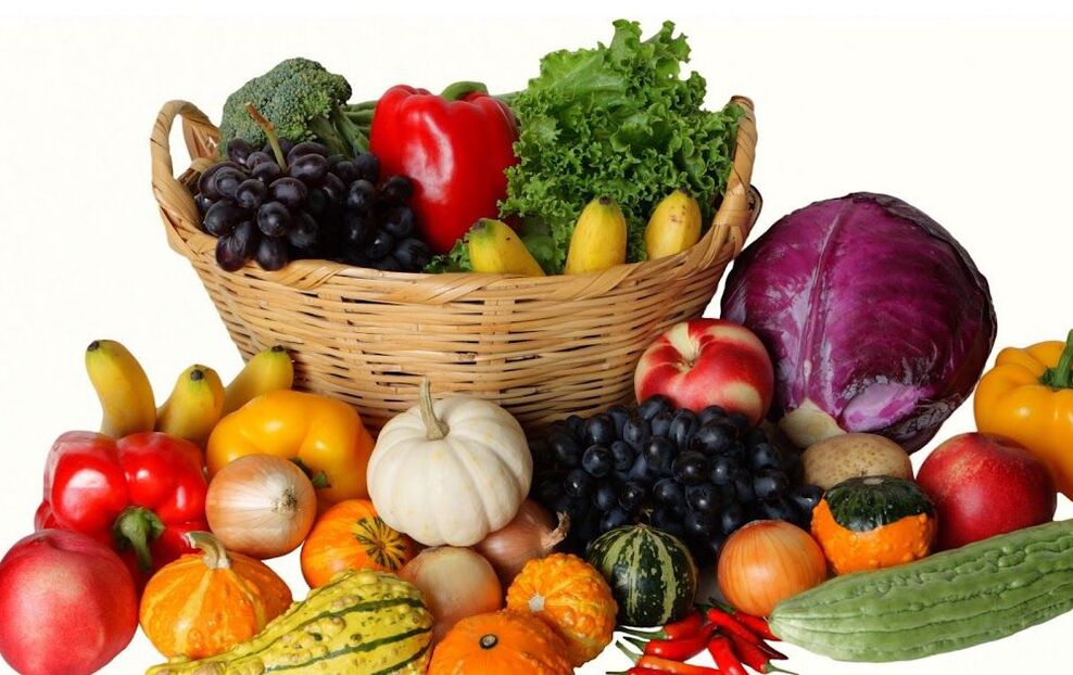 vegetais e frutas para prostatite